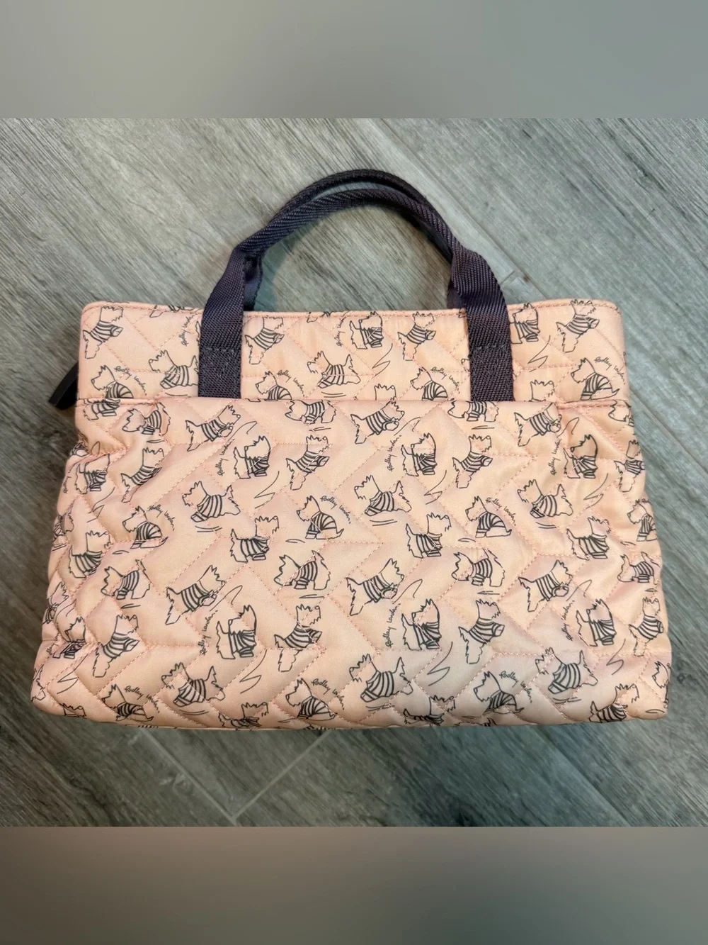 Radley London Designer Purse, Handbag, Pink Signature Dog Quilted Pattern